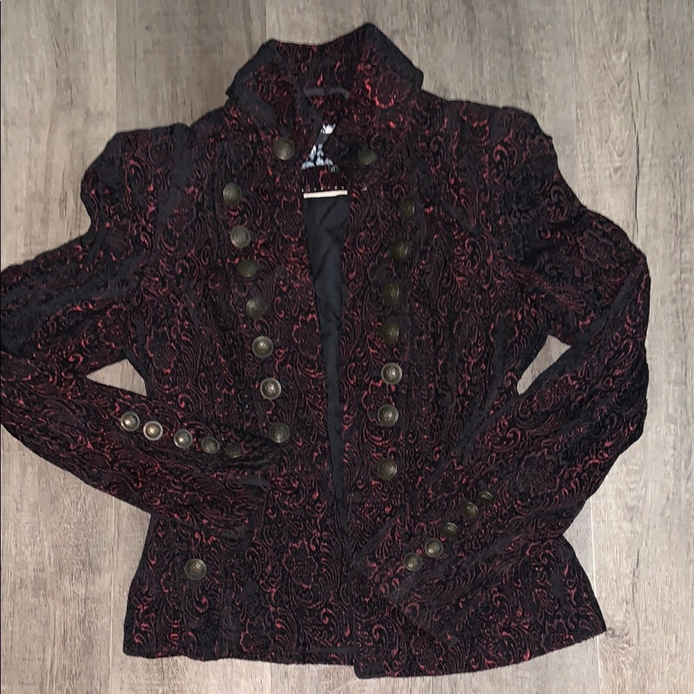 Next Black and Red Blazer with Structured Silhouette